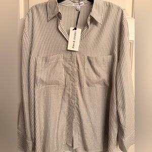 Women’s XL Striped Green Sparkly Top Shirt